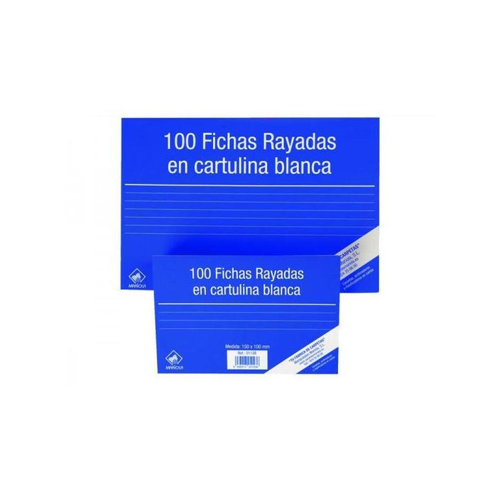 Mariola Ficha Rayada 215x160mm Cartulina 180gr Blanco Paquete De 100 Nº5
