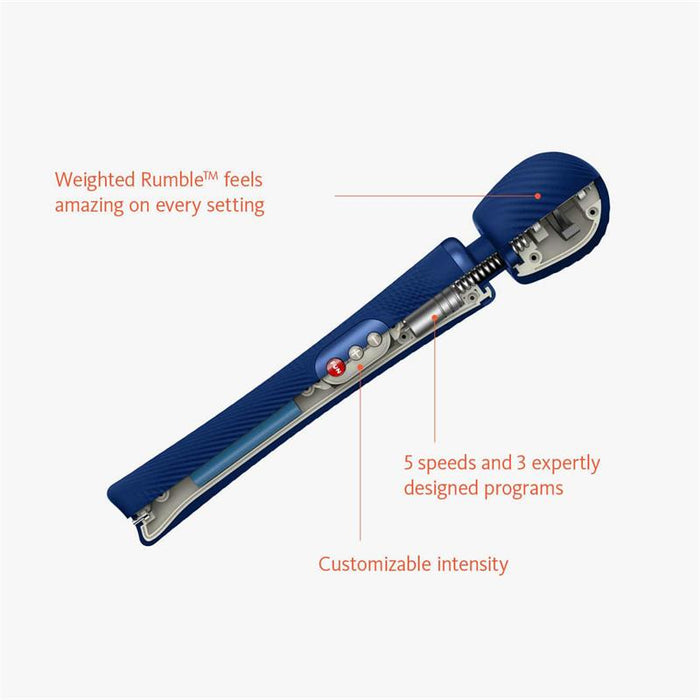 Fun Factory - Vim Wand Rumble Vibrador Recargable Silicona Azul Medianoche