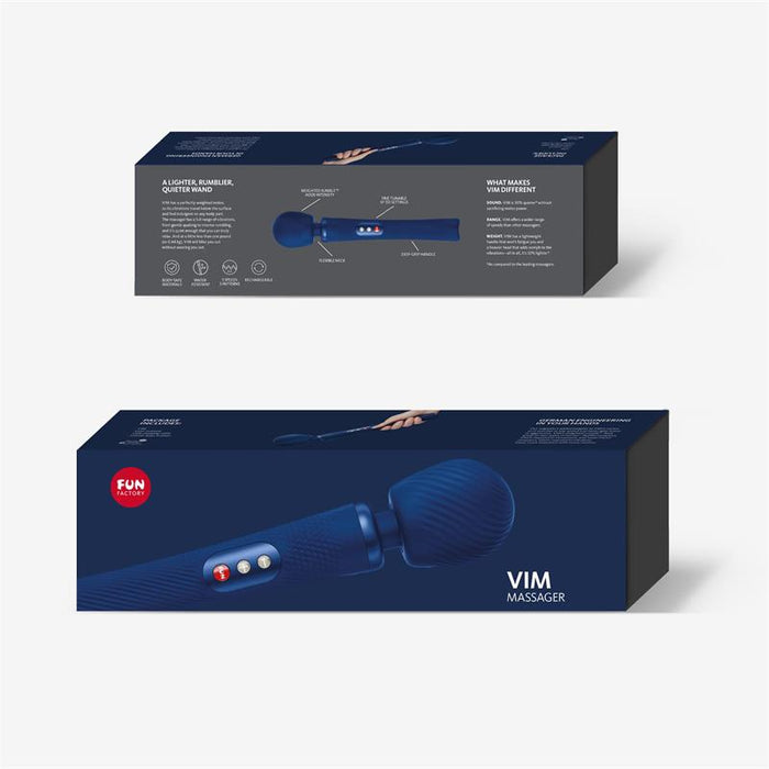Fun Factory - Vim Wand Rumble Vibrador Recargable Silicona Azul Medianoche