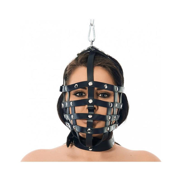 Máscara Cuero Con Forma De Bozal Ajustable