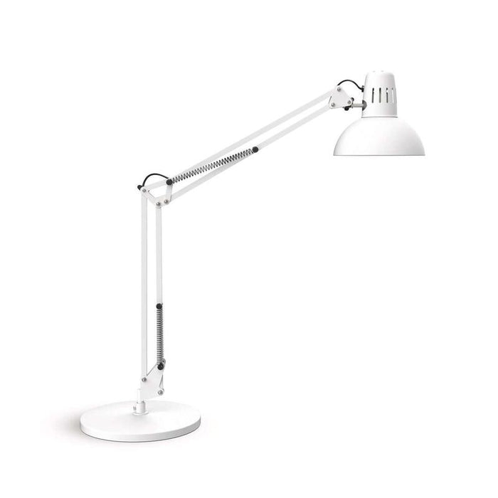 Maul Lampara Escritorio Maulstudy  Lampara Led Con Soporte Ajustable Con Brazo Articulado Para Escritorio  Elegante Lampara De Mesa Metálica Led  Fuente De Luz Led Incluida  Blanco