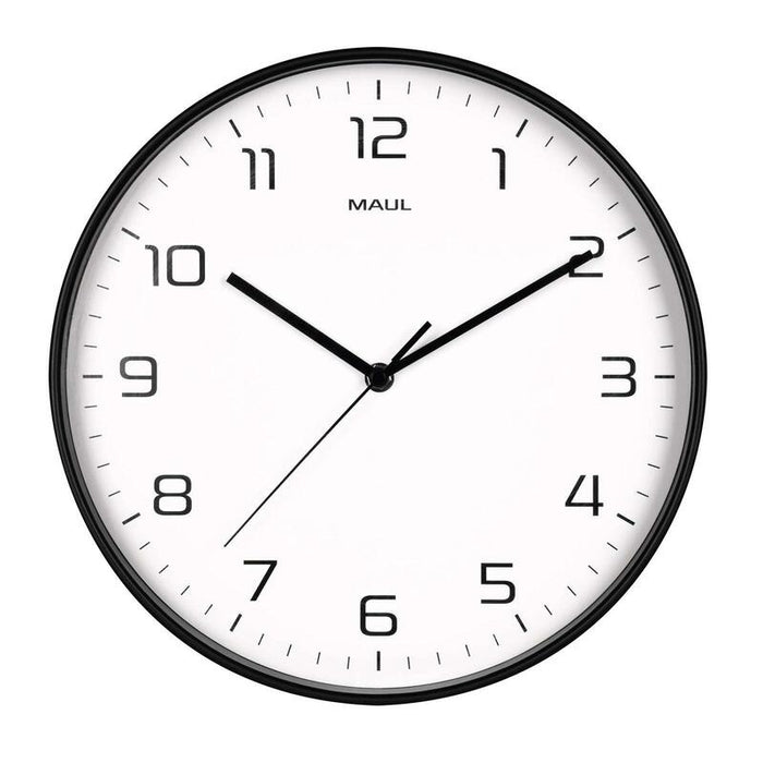 Maul Mauldrip Reloj De Pared Redondo De 30,5 Cm, Marco De Plástico, Cristal Mineral Negro, Analógico, Segundero