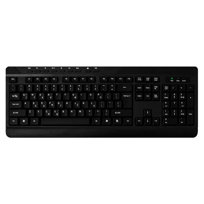 Mediarange Teclado Multimedia Keyboard Black Qwerty Gr