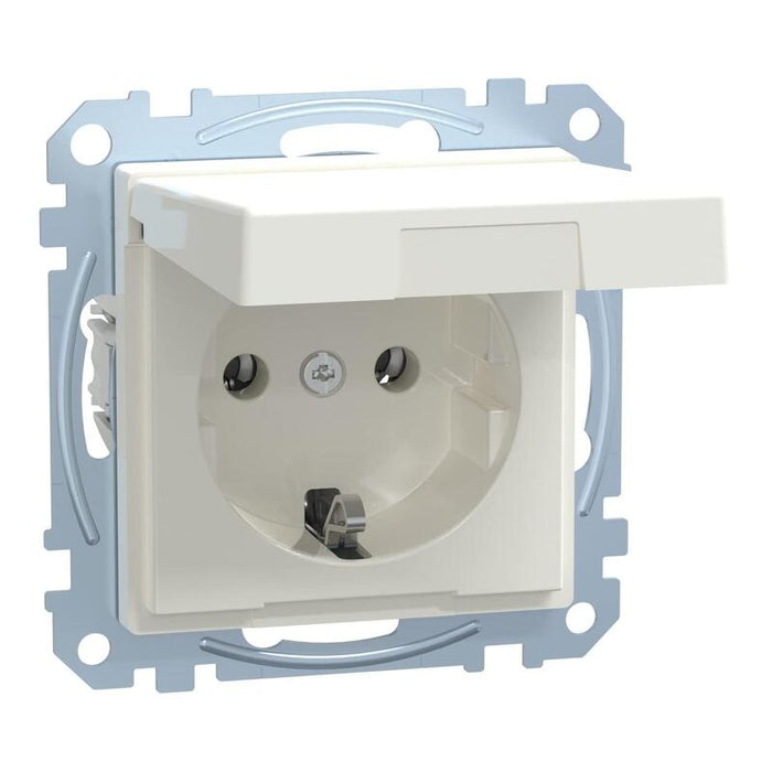 Merten Meg2311-0319 Schuko-Steckdose Mit Klappdeckel Polarweiss