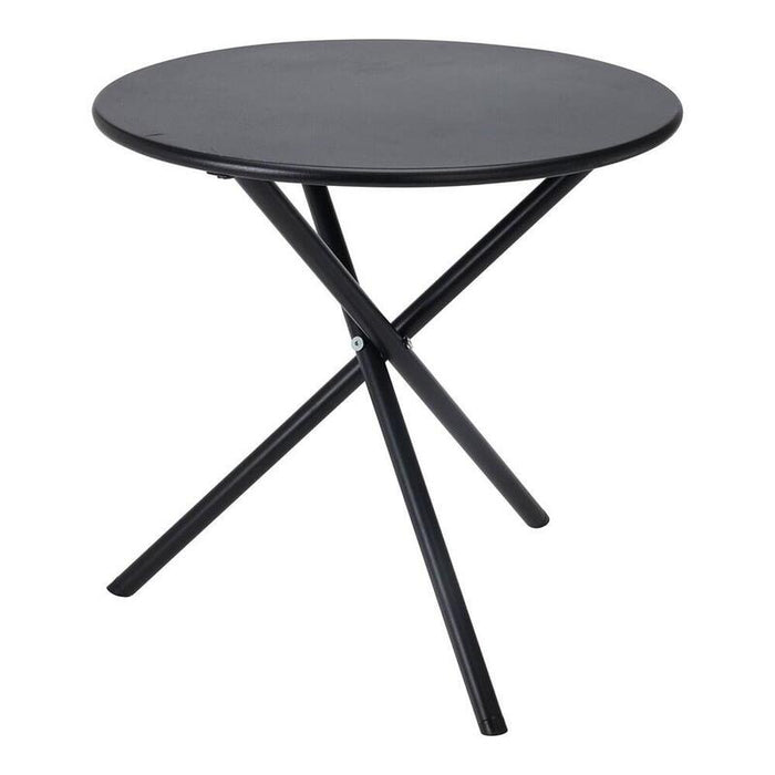 Mesa De Acero Plegable, Negra, Ø48 X 48 Cm