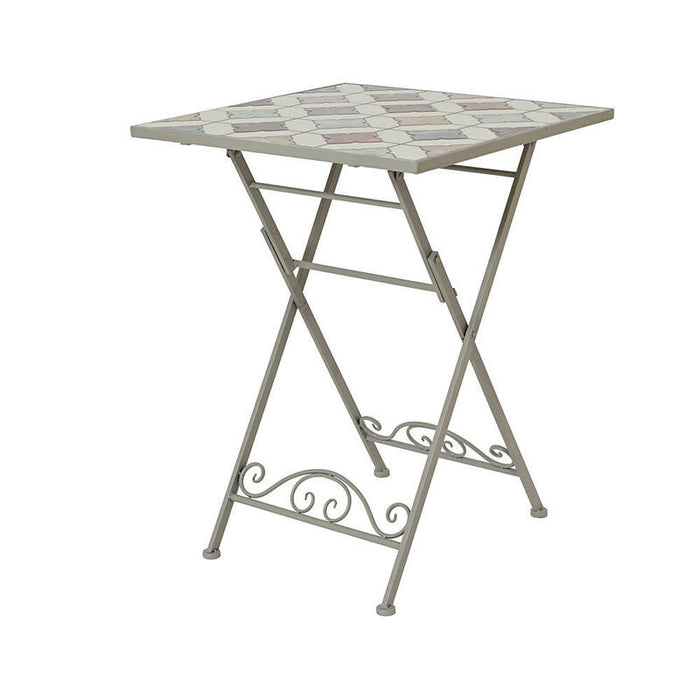 Mesa Metalica/Mosaico Bistro Marrakech Para Exterior 58 X 58 X 76 Cm