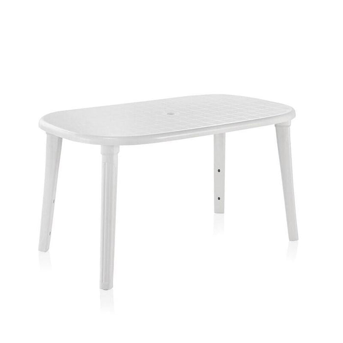 Mesa Ovalada Cancún, Color Blanco, Para Exterior, 140 X 80 X 73 Cm