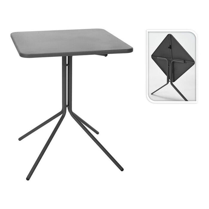 Mesa Plegable 58x58x70cm Gris Oscura, X99001620, Ambiance