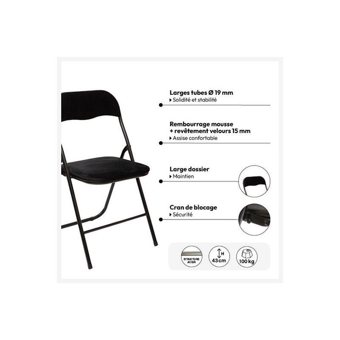 Mesa Plegable Negra 60x60x75cm