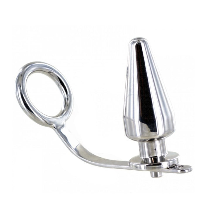 Metal Hard - Anillo Acero Con Plug Anal 80 X 55 Mm