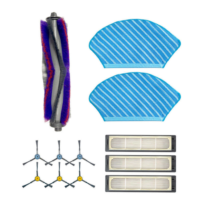 Midea M7 Spare Parts Kit: Side Brush×6pcs, Main Brush×1pc, Hepa Filter×3pcs, Mopping Cloth×2pcs