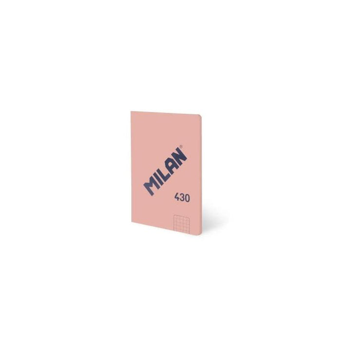 Milan 430 Libreta Encolada Formato A6 Cuadricula 5x5 - 48 Hojas De 95 Gr/M2 - Microperforado - Tapa Blanda - Rosa