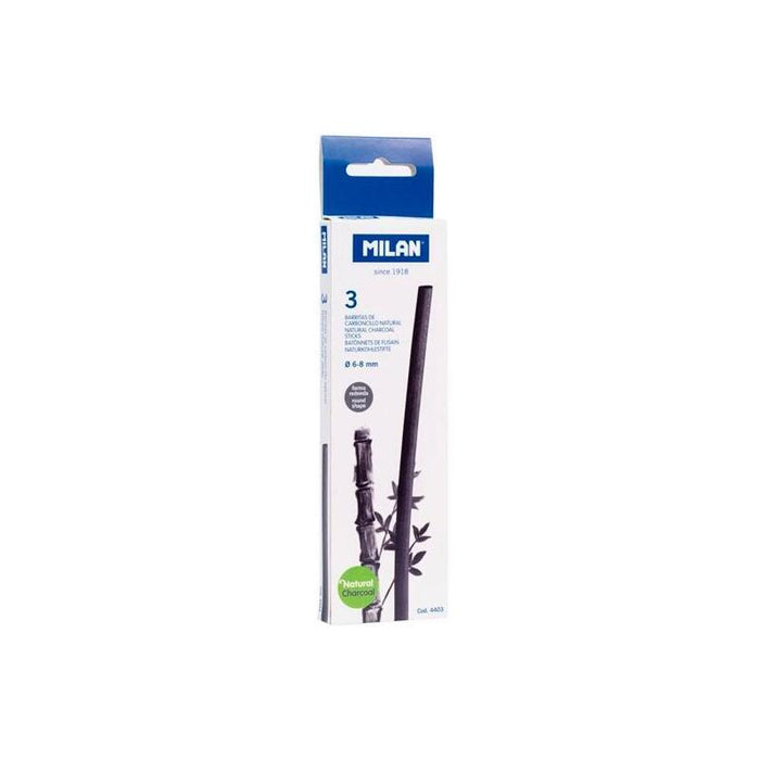 Milan Carboncillo Natural Cilíndrico Ø6-8mm X 15cm Caja De 3 Barritas