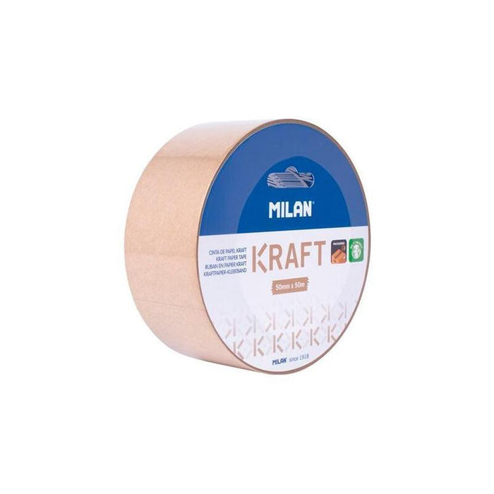 Milan Cinta Adhesiva Rollo 50mm X 50m Papel Kraft