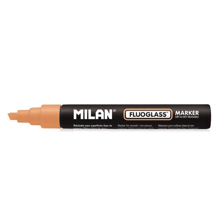 Milan Fluoglass Rotulador Borrable Naranja