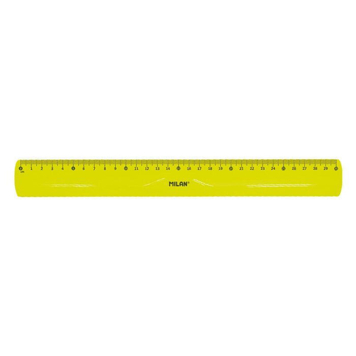 Milan Regla Flexible Y Resistente - Longitud 30cm - Color Amarillo