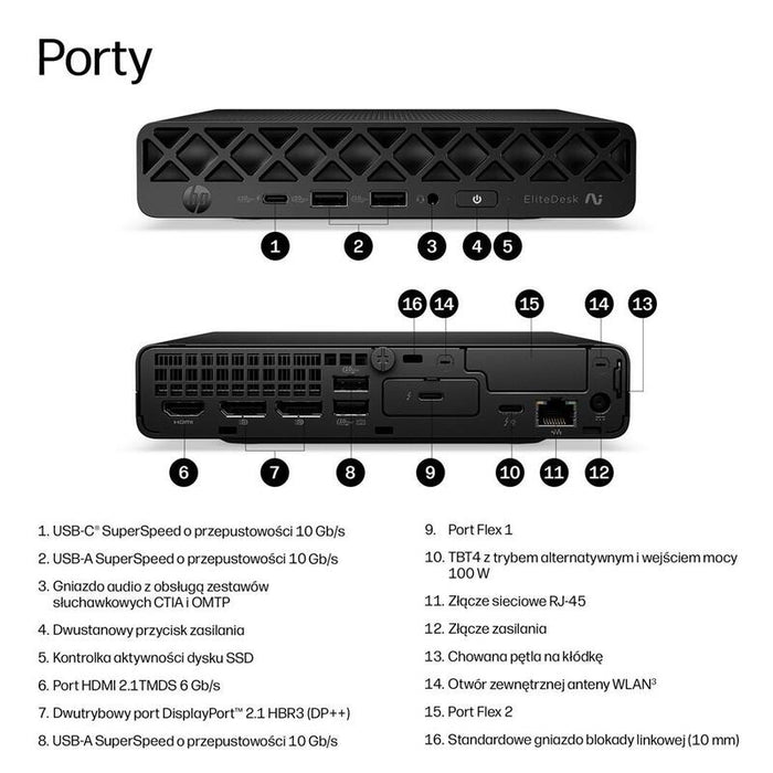 Mini Pc Hp Elitedesk 8 Mini G2i Desktop Next Gen Ai Pc Copilot+ Pc Intel Core Ultra 7 356h 16 Gb Ddr5-Sdram 512 Gb Ssd Windows 11 Pro