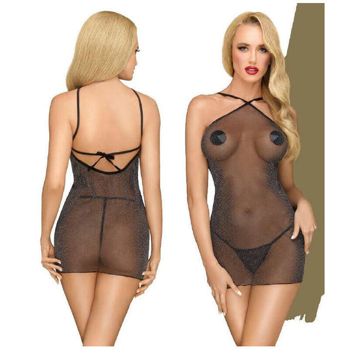 Mini Vestido Bombshell Negro Talla (Interno):M/L