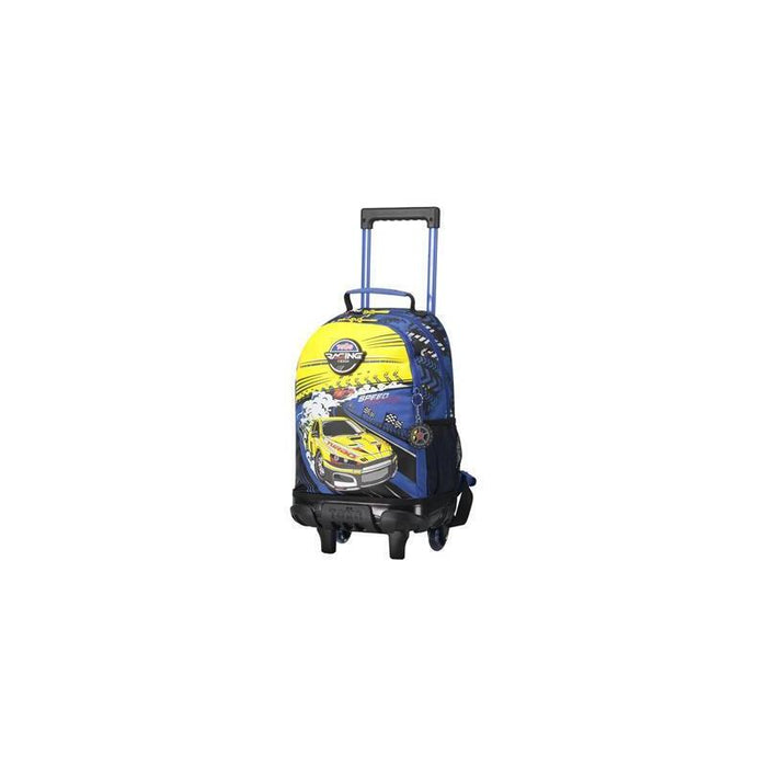 Mochila Escolar Con Ruedas Mediana De Carreras De Coches Totto Mj03vlc005-2310-6j7m