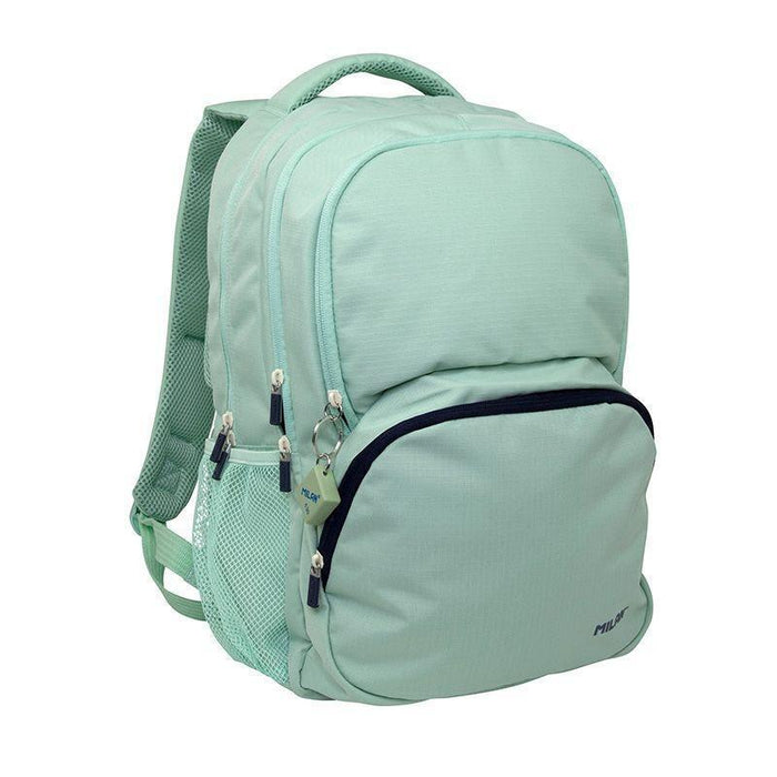 Mochila Milan Escolar 4 Cremalleras 25l Serie 1918 Verde