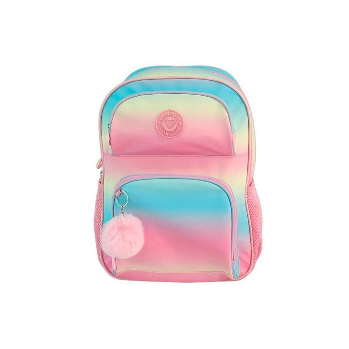 Mochila  Toybags Primaria Blin Blin Gradient Pink Doble Compartimento 44x31x17cm Adaptable A Carro