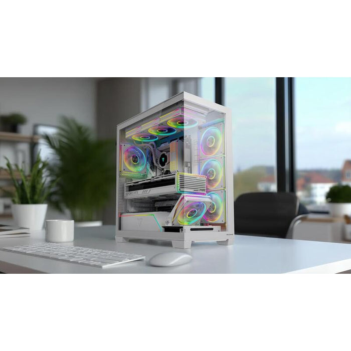 Modecom Caja De Ordenador Volcano Stellar Plus Argb Midi 5f Blanco
