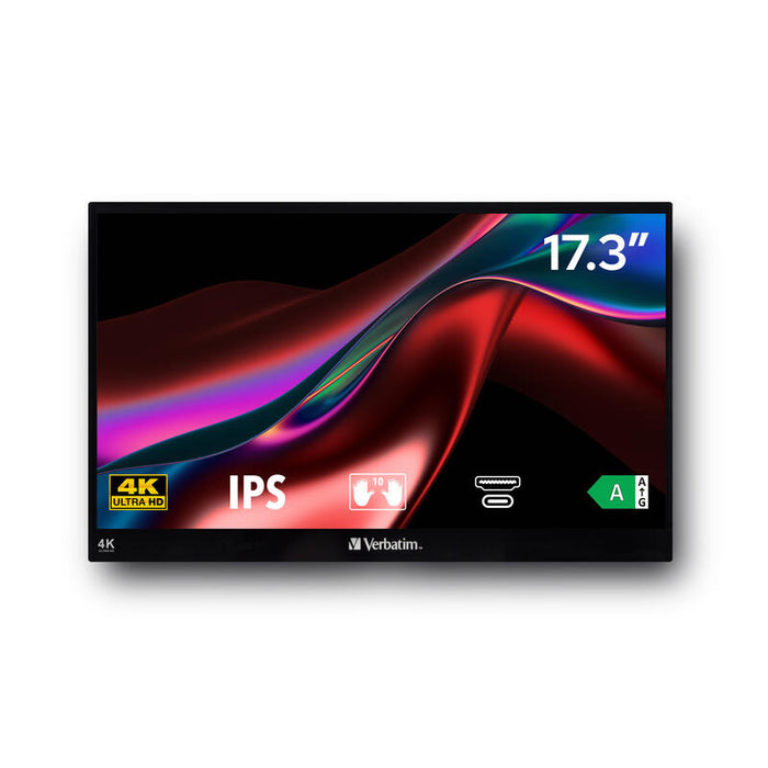 Monitor Portátil Táctil Verbatim Pmt-17-4k 17.3' 4k Negro