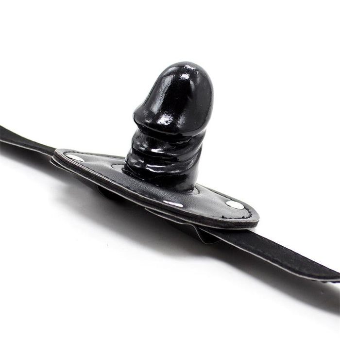 Mordaza Con Candado Forma De Pene Pequeño Negro