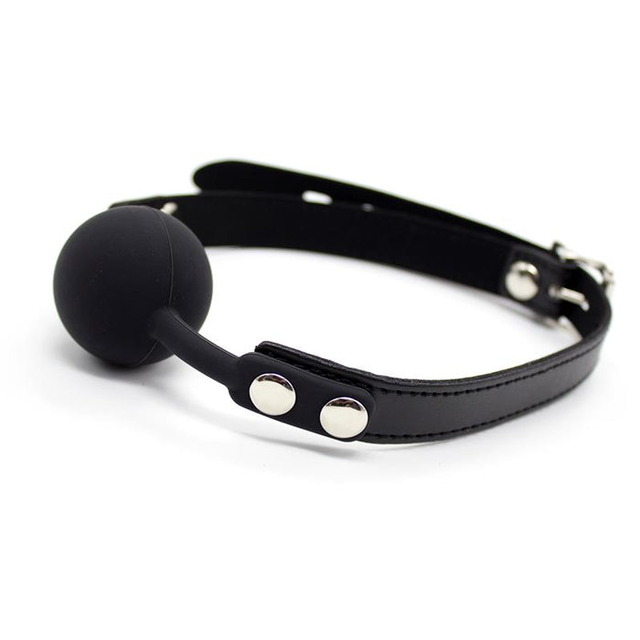 Mordaza De Bola Lisa De Silicona 4 Cm Ajustable Negro