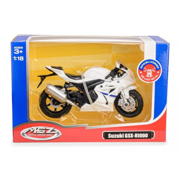 Motocykl 1:18 Suzukix Sti 20 Gsx-R1000 Bialy
