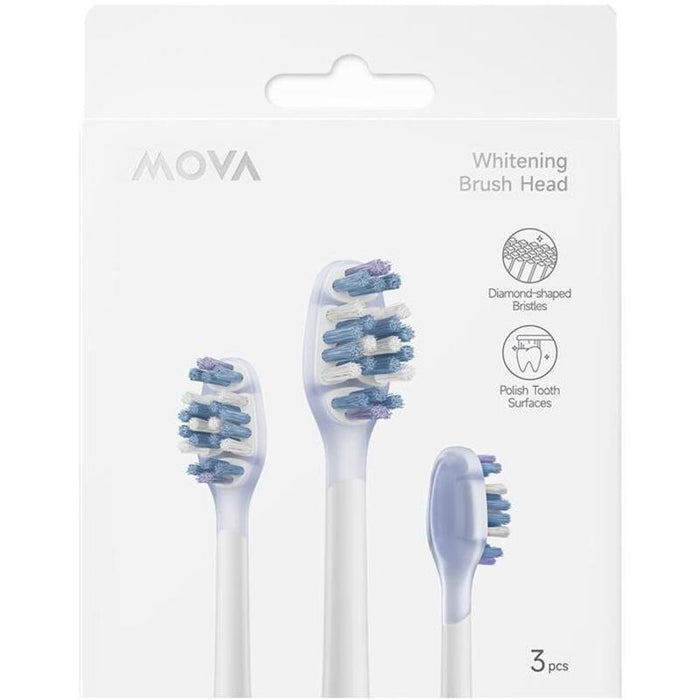 Mova Abh2-Wh Whitening Brush Head, Four-Zone Floating, 3-Pack