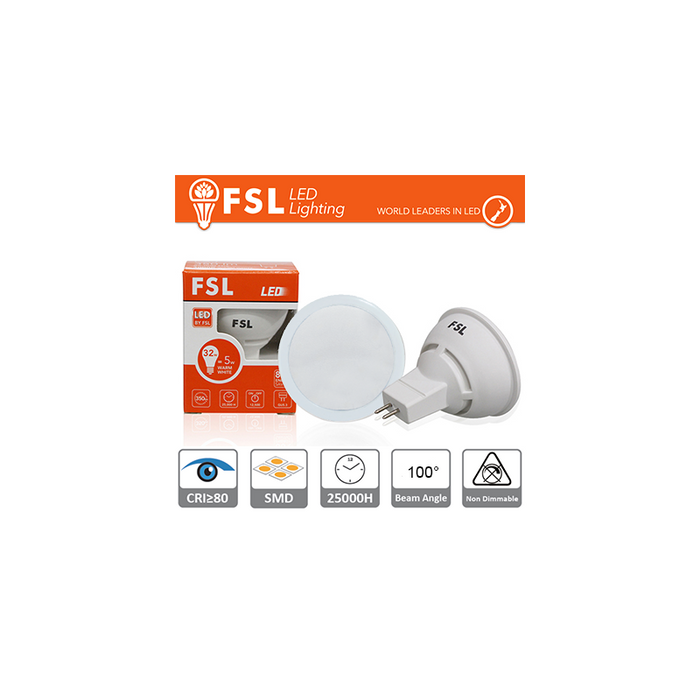 Mr16 Led - 6w 4000k 510lm 100º Cri80  Ac/Dc 12v