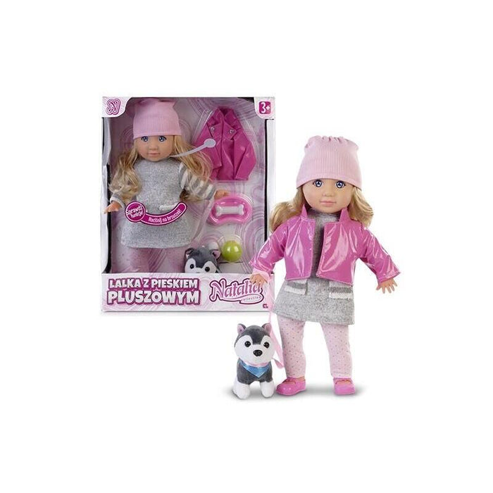 Muñeca Natalia Con Pieskiem Pluszowym 35 Cm