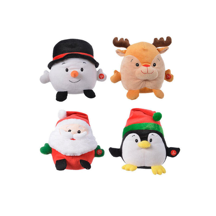 Muñeco Navideño Cantarin 4 Modelos Surtidos Con Vibracion Y Sonido 21x20x21cm