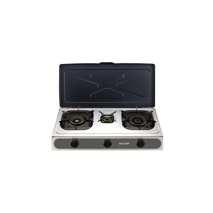 Muvip Parrilla De Acero Inoxidable - Quemador De Hierro Fundido 71x37x12.3 Cm - Plateado