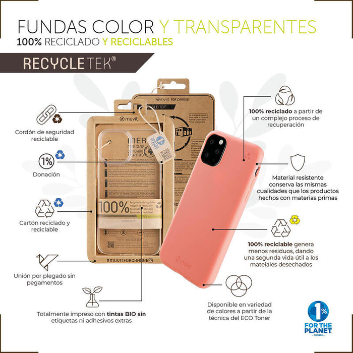 Muvit For Change Funda Recycletek Compatible Con Apple Iphone 14 Transparente