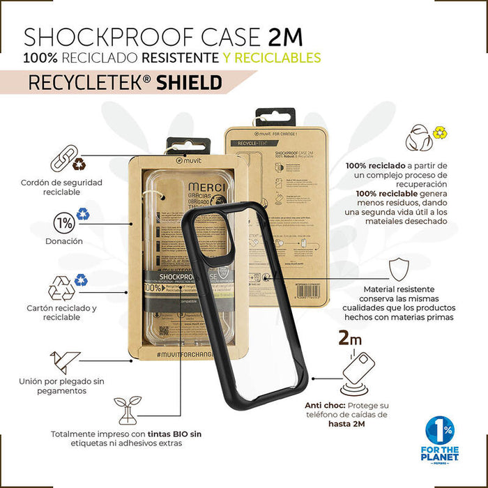 Muvit For Change Funda Shockproof 2m Compatible Con Apple Iphone 14 Plus Transparente