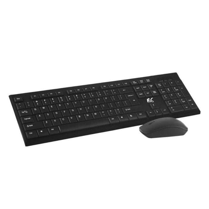 Nanors Juego De Teclado Qwerty + Mouse Inalámbrico  Frecuencia De Funcionamiento: 2,4 Ghz, Alcance: Hasta 10 M  Resolución Del Ratón: 1200 Dpi  Receptor Nano Usb  Diseño Plano, Funciona Con Pilas, Color Negro