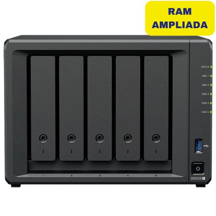 Nas Synology Diskstation Ds1525+ 5 Bahías 3.5'- 2.5' 16gb Ddr4 Formato Torre