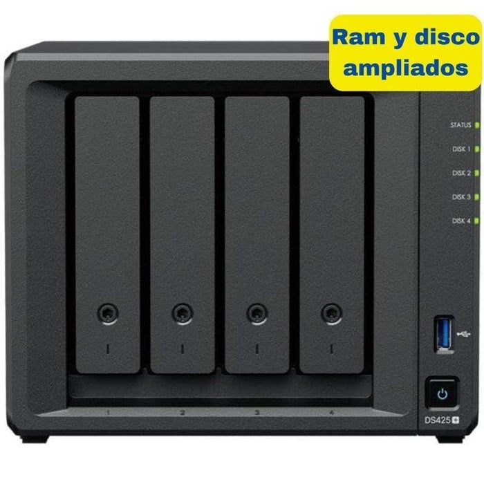 Nas Synology Diskstation Ds425+ 4 Bahías 3.5'- 2.5' 6gb Ddr4 16tb Formato Torre