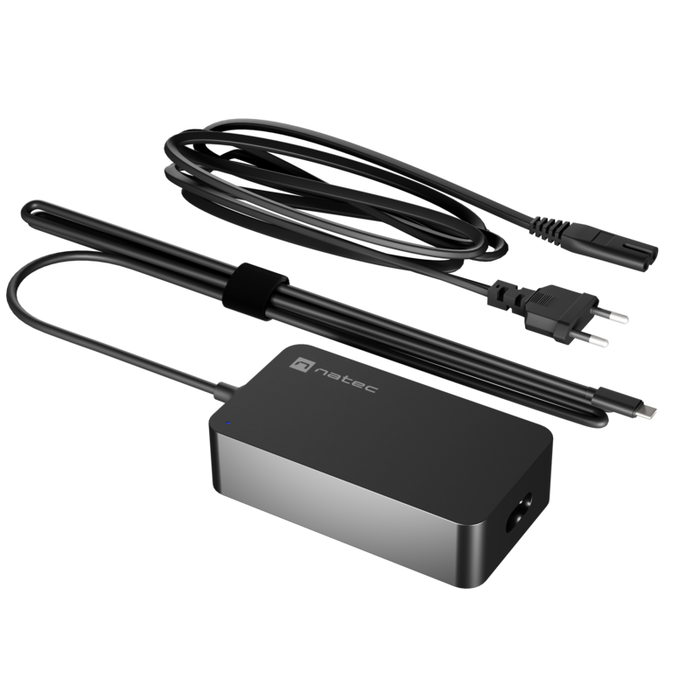 Natec Laptop Charger Grayling Gan Usb-C 65w For Laptops Tablets Phones