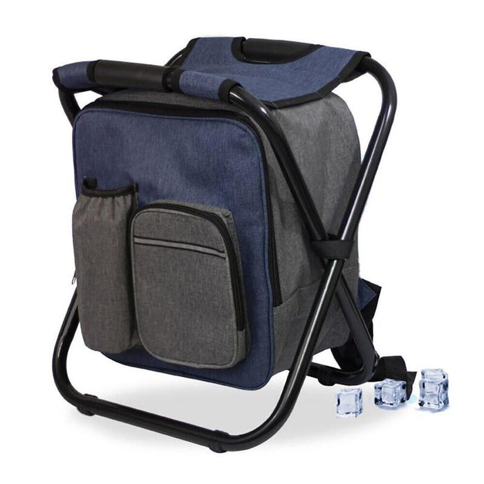 Nevera Mochila Taburete Plegable, 20 L, Bicolor, 35 X 28,5 X 42 Cm