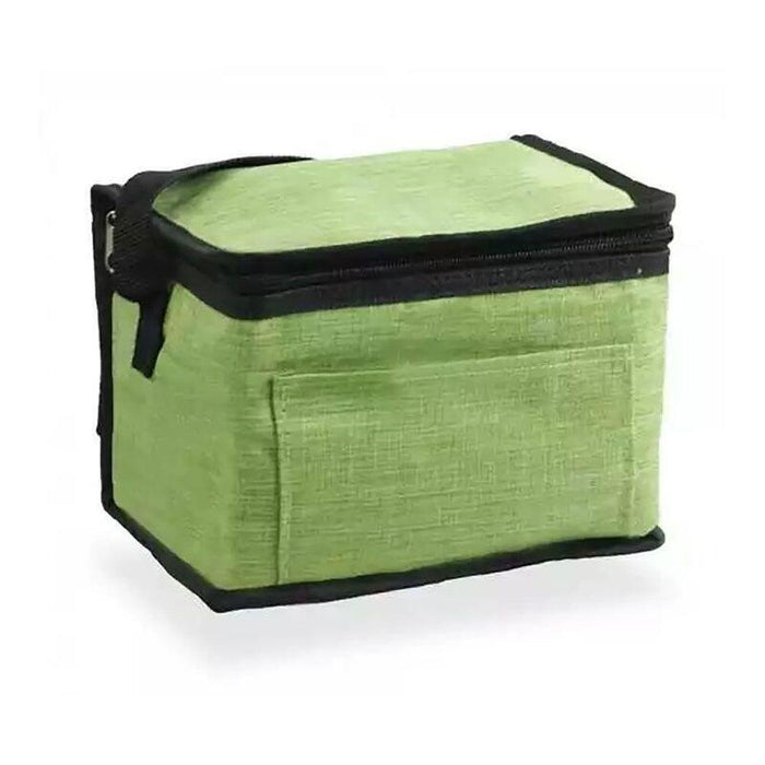 Nevera Tipo Bolsa 4,5 L Diseño Tejana Verde Con Ribete Y Asa Negra, 20 X 15 X 15 Cm