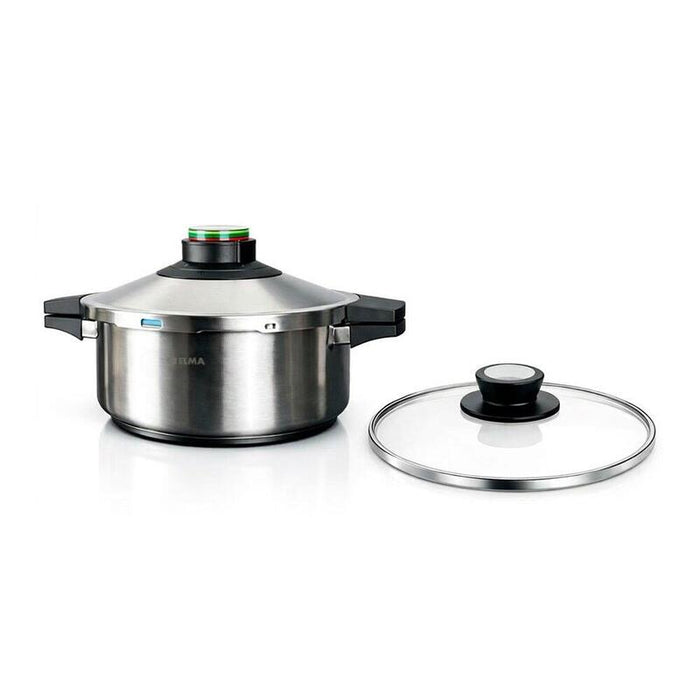 Olla A Presión Prêst 4 L , Acero Inoxidable 18/10, Incluye Tapa De Cristal, Ø24 Cm