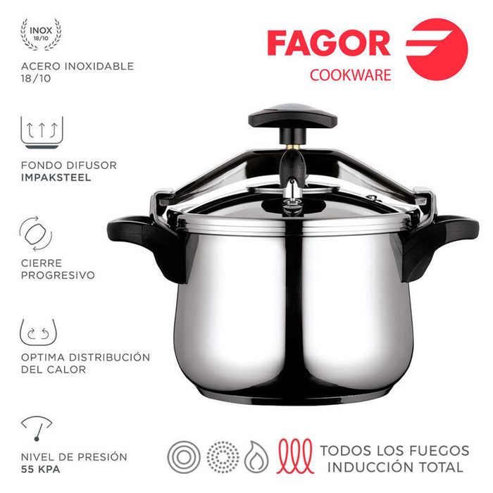 Olla Clasica Bombeada 6 L Inox 18/10 Fagor Ø23,5x17cm