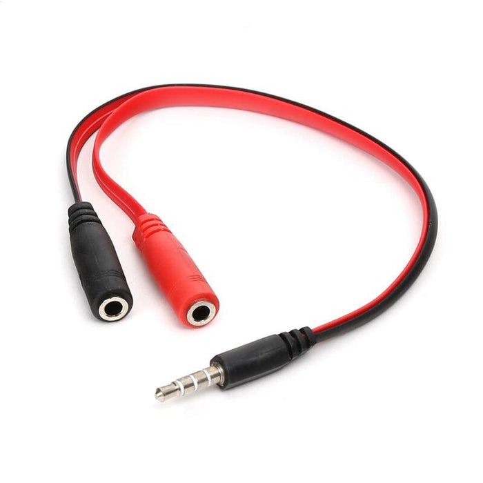 Omega Adaptador Jack 2*3.5mm (Hembra) - Jack 3.5mm (Macho)