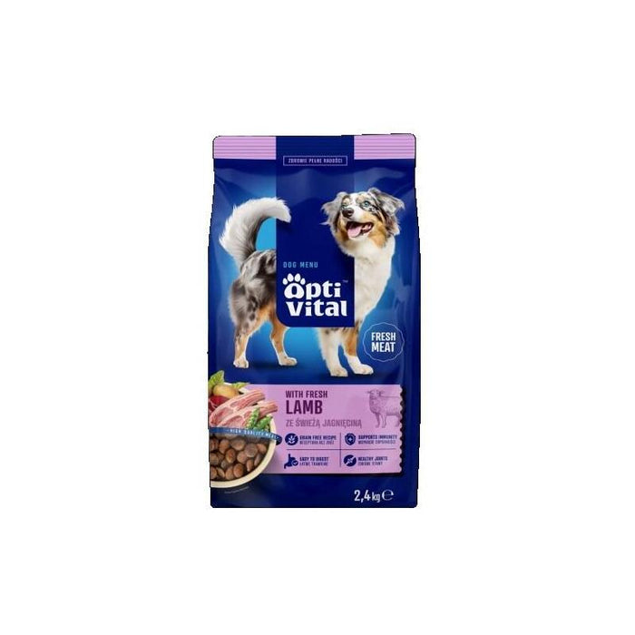 Optivital Karma Sucha- Pelnoporcjowa Karma Dla Doroslych Psów Fm Z  Jagniecina 2,4 Kg