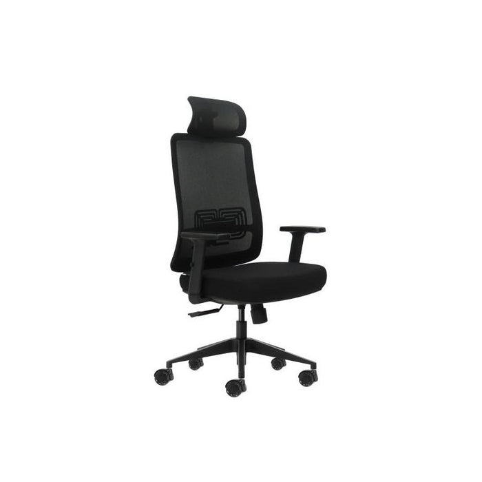 Oqonos Cherg 016 Silla De Oficina Ergonomica Con Reposacabezas Cervical Ajustable, Tejido Impermeable, Mecanismo