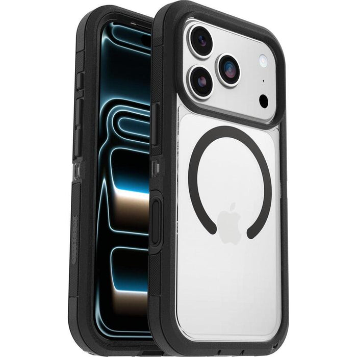 Otterbox Defender Series Pro Xt Carcasa Trasera Para Teléfono Móvil Resistente Compatibilidad Con Magsafe Capa De Policarbonato Elastómero Termoplástico (Tpe) Lado Oscuro (Transparente/Negro) Para Apple Iphone 17 Pro