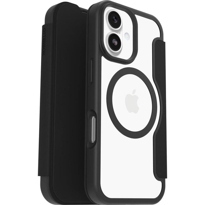 Otterbox React Folio Series Funda Con Tapa Para Teléfono Móvil Cristal Negro (Transparente/Negro) Para Apple Iphone 17